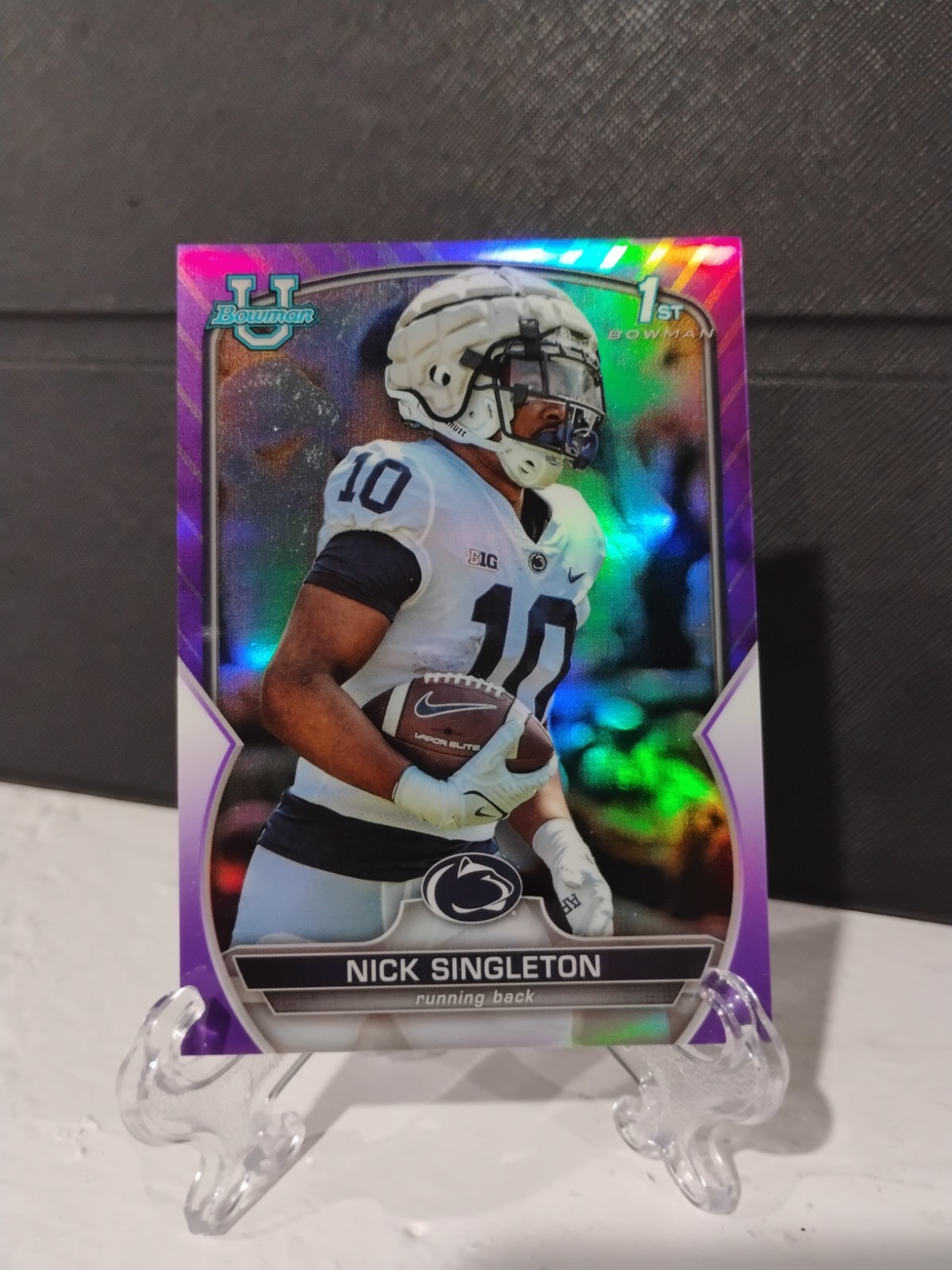 2022 Bowman Chrome U Purple Refractor Nick Singleton /399 Penn State