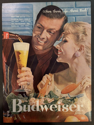 Vintage 1950s Advertising Budweiser Beer, Ann Heuser Busch, Breweriana