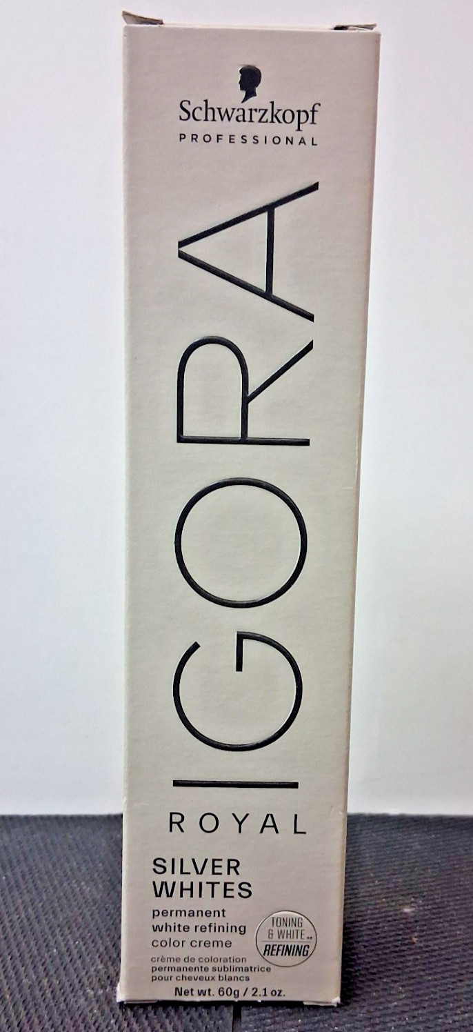 SCHWARZKOPF IGORA ROYAL SILVER WHITES PERMANENT WHITE REFINING CREAM 2.1 oz.