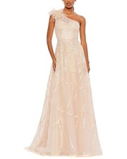Mac Duggal Embellished One-Shoulder A-Line Gown Women's