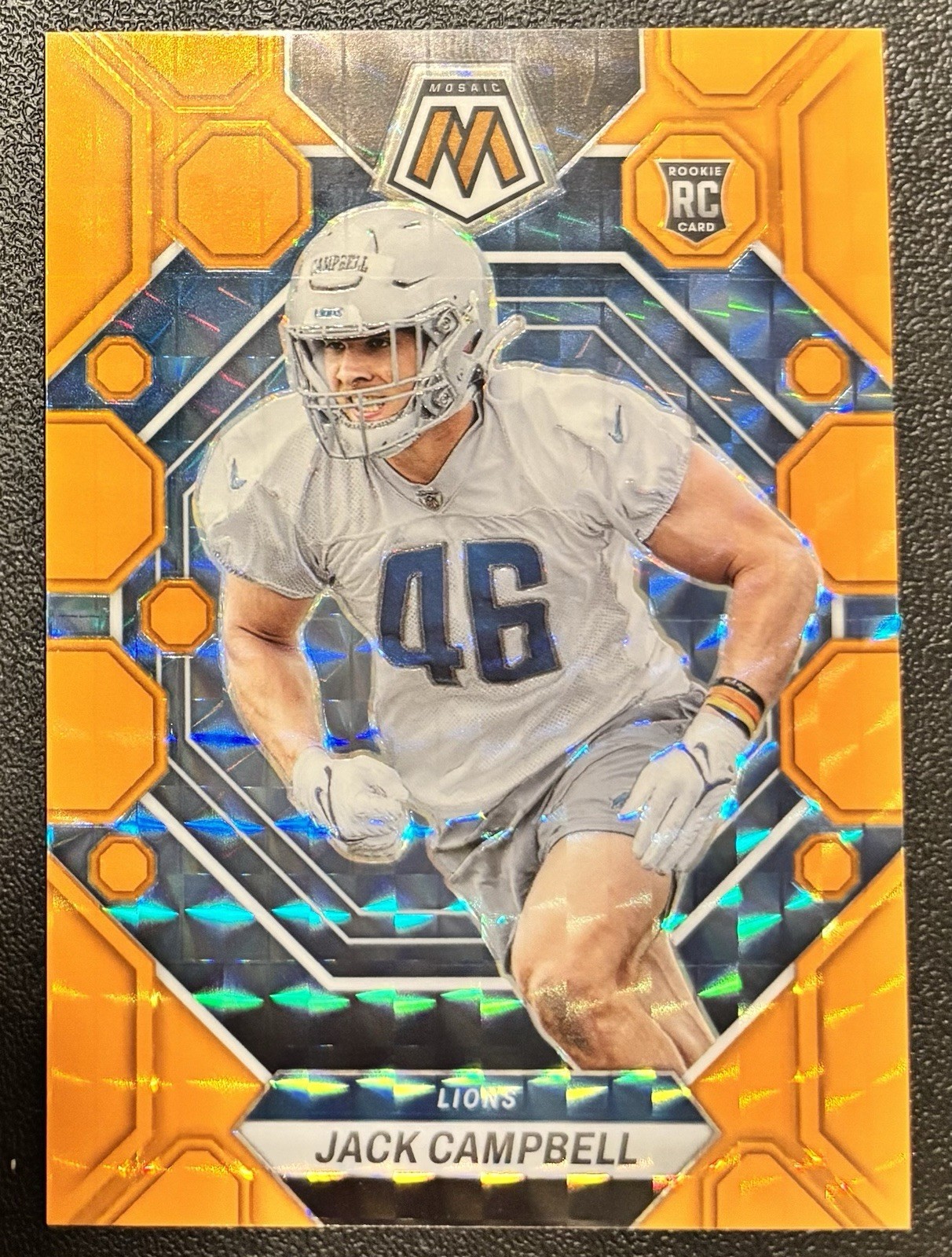 2023 Panini Mosaic Rookies Orange FLUORESCENT/25 Jack Campbell #323 RC Lions 🦁