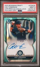 2023 Bowman Draft Colt Emerson Aqua Lava Auto 1st Bowman PSA 9 Auto 10 /199