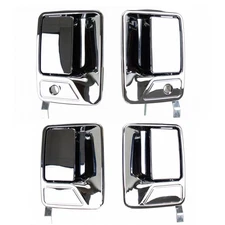 Outside Exterior Door Handle Chrome Front Rear Kit Set of 4 for Super Duty Truck