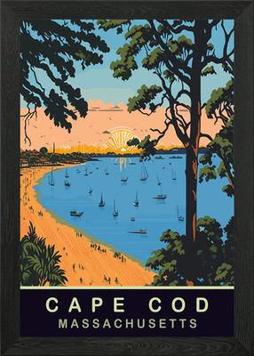 Cape Cod Strand gerahmtes Wandbild Poster Leinwanddruck Bild