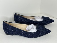 Nine West,  Jacie Slip On Dress Shoes Pointy Toe Tweed Navy, Size 8