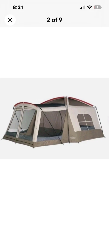 Tienda de campaña Wenzel Klondike 36424 16 x 11' para 8 personas - gris/taupe usada una vez Foto 2 de 4