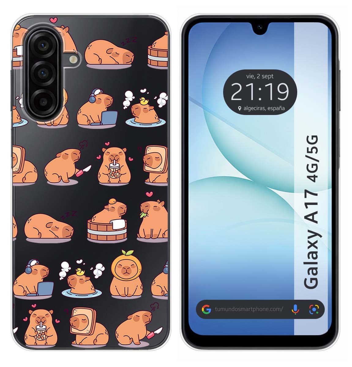 Cover Silicone Trasparente per Samsung Galaxy A17 4G/5G Disegno Capibara 01 D