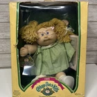 Cabbage Patch Kids Girl Doll  Blonde Braids Dress Glasses 1985 Original Box Vtg