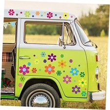 12 Sheets Daisy Stickers Flower Car Decals Self Adhesive Vinyl Retro