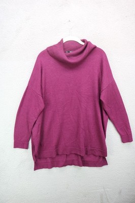 Eileen Fisher Purple Turtle Neck 100% Merino Wool Sweater-Size Large-Minimalist