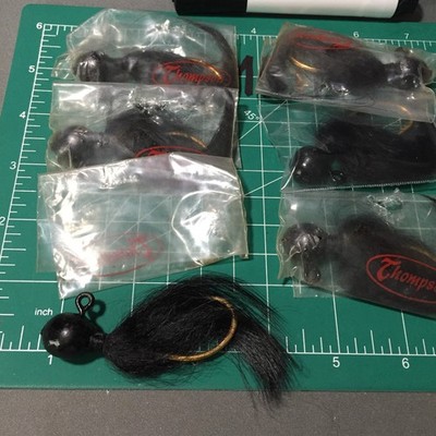 LOT OF 6 THOMPSON DOLL FLY MARIBOU GOLD HOOK JIGS (.85OZ) SIZE NEW OLD STOCK