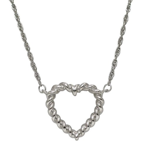 Tiffany & Co. Twist Heart Necklace, Silver, Newly Polished, Ag 925, S Rank,