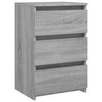 Nachttisch Grau Sonoma 40X35X62,5 Cm Holz Nachtschrank Nachtkonsole