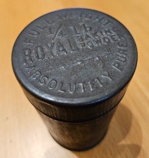 Royal Baking Powder 1/4 lb Advertising Tin Can Container, Gray Bakery & Baking