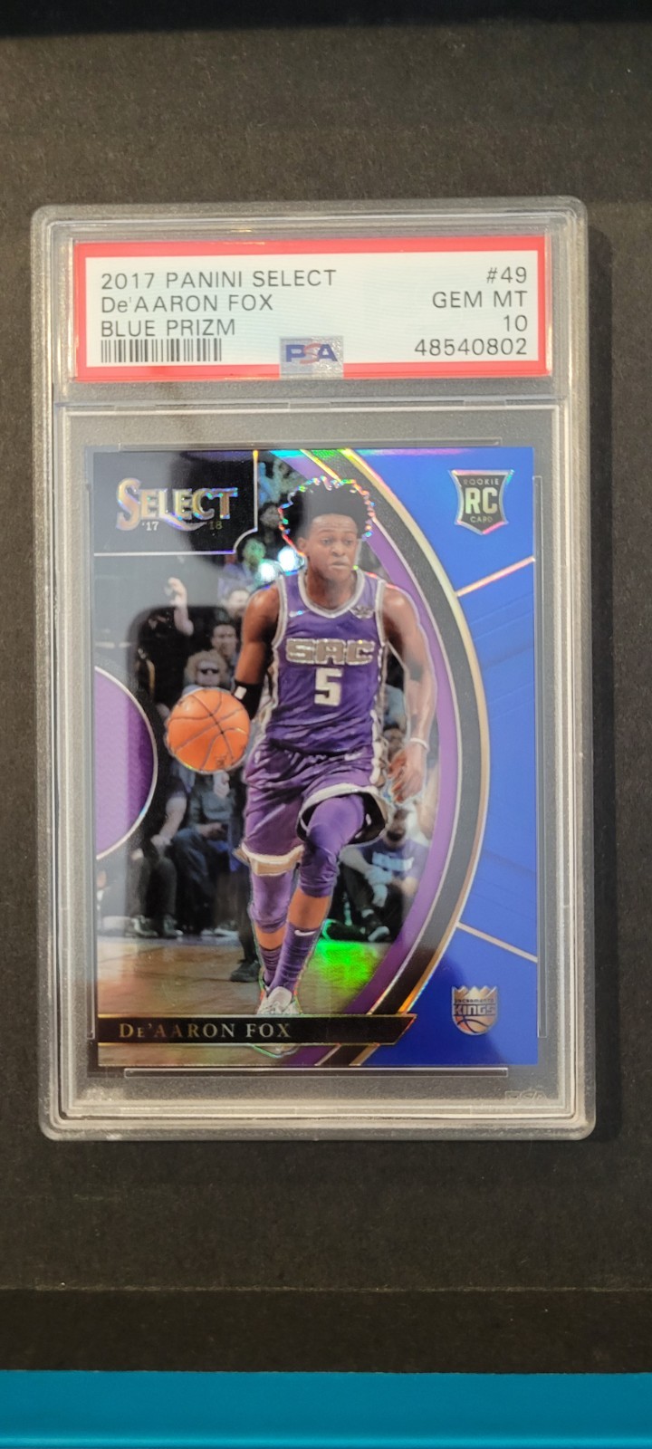 2017-18 Panini Select - Concourse De'Aaron Fox #49 Blue Prizm /299 (RC) - PSA 10