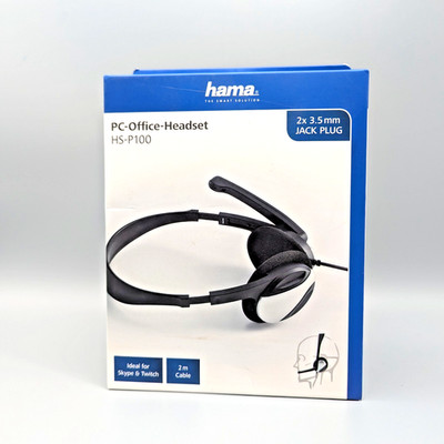 Büro Headset Kopfhörer Mikrofon 2x 3,5mm Klinke Hama  HS-P100 PC NEU