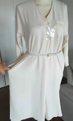 INTREND by MAX MARA ELEGANTES KLEID MIT DÜNNEM MAX MARA GÜRTEL, CREMEFARBEN