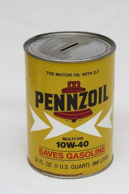 Vintage Pennzoil 10W-40 motor oil can coin bank Arnold Palmer Limited Edition