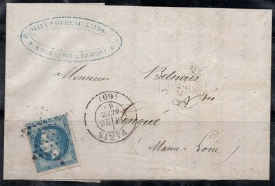 Frankreich 1868 Umschlag 100% 20. Jh., Napoleon III., Paris