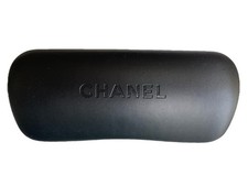 Chanel Black Texture Hard Eye/Sunglass Case W/Silver CC Logo VERY Good Condition