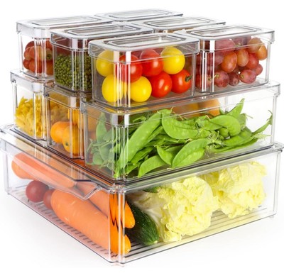 10er Set Kühlschrank Organizer Küche Kühlschrank Box Halter Schrank Aufbewahrung Behälter