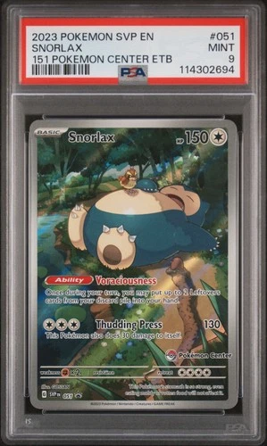 Snorlax 051 Sv: Scarlet & Violet Promo Cards Holo PSA 9 PC ETB