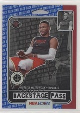 2019 Panini NBA Hoops Premium Stock Back Stage Pass Blue Russell Westbrook 4l3