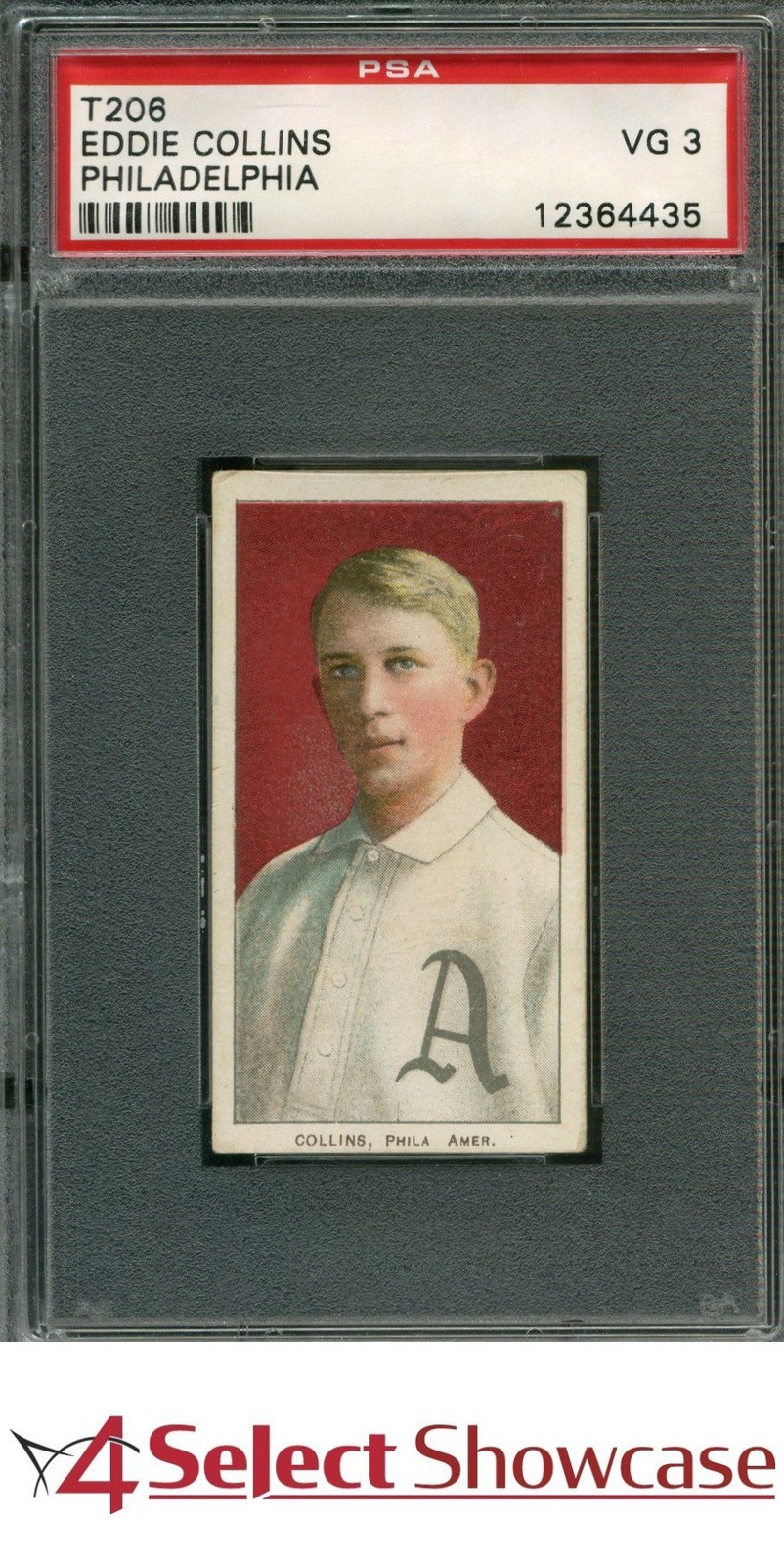 1909-11 T206 SWEET CAPORAL EDDIE COLLINS HOF PHILADELPHIA PSA 3