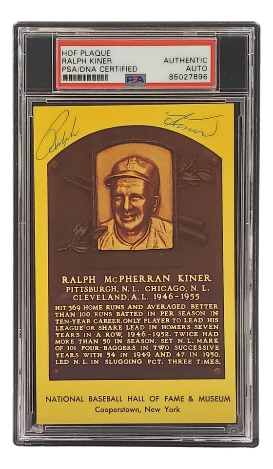 Ralph Kiner Signed 4x6 Pittsburgh Pirates HOF Plaque Card PSA/DNA 85027896 - Image 3 of 3