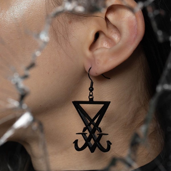 The Rock Shop Gothic Goth Okkult Ohrringe OhrhäNger - Lucifer-image