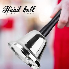 Silver Metal Tea Hand Bell Hand Held Loud Call Service Bell Alarm Restaurant New