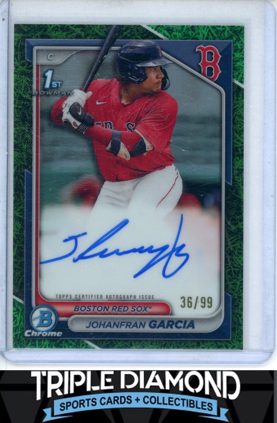 2024 Bowman Chrome 1st Johanfran Garcia Prospect Auto Green Grass #36/99 k358