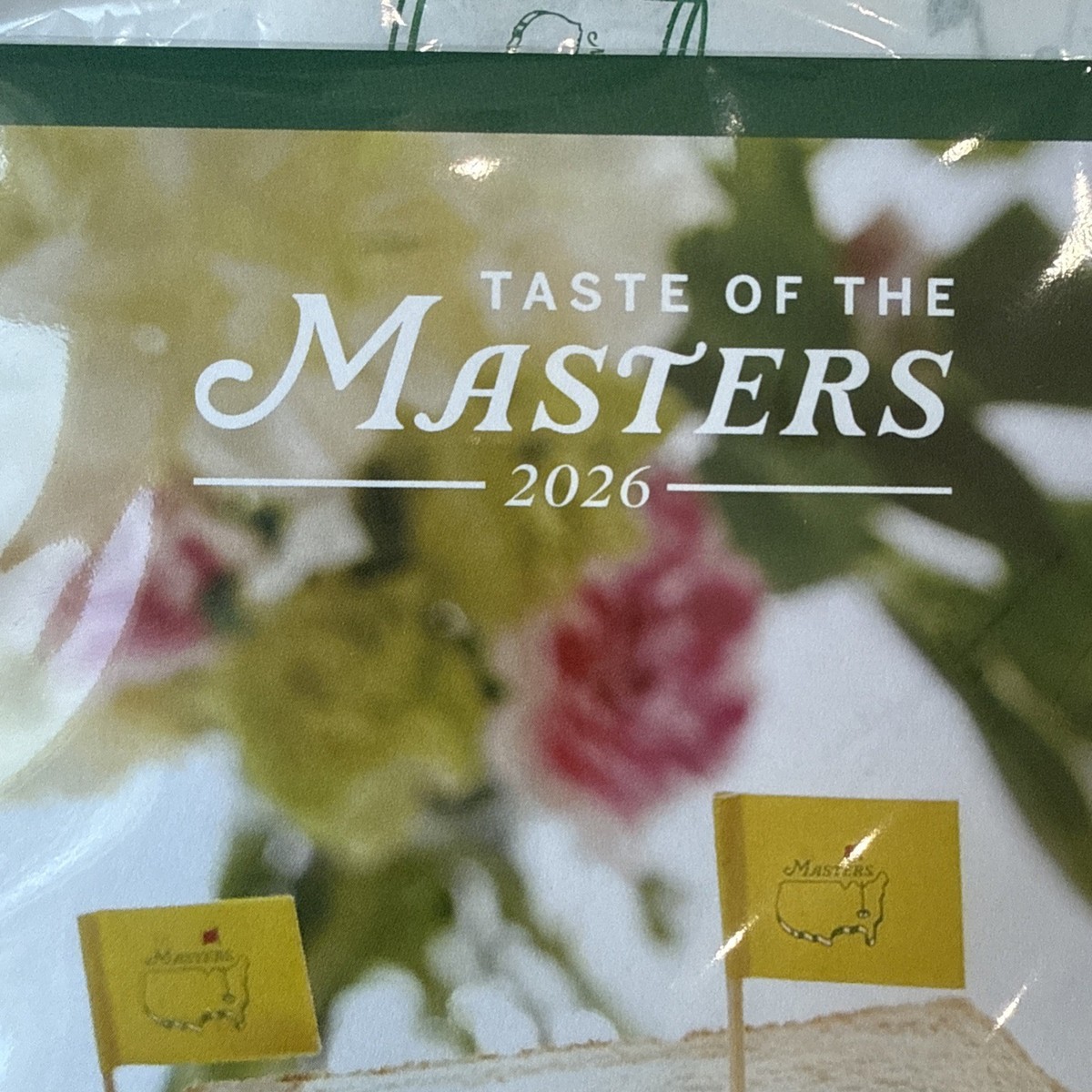 NEW The Masters 2026 Taste of the Masters Leader Board Cards Food