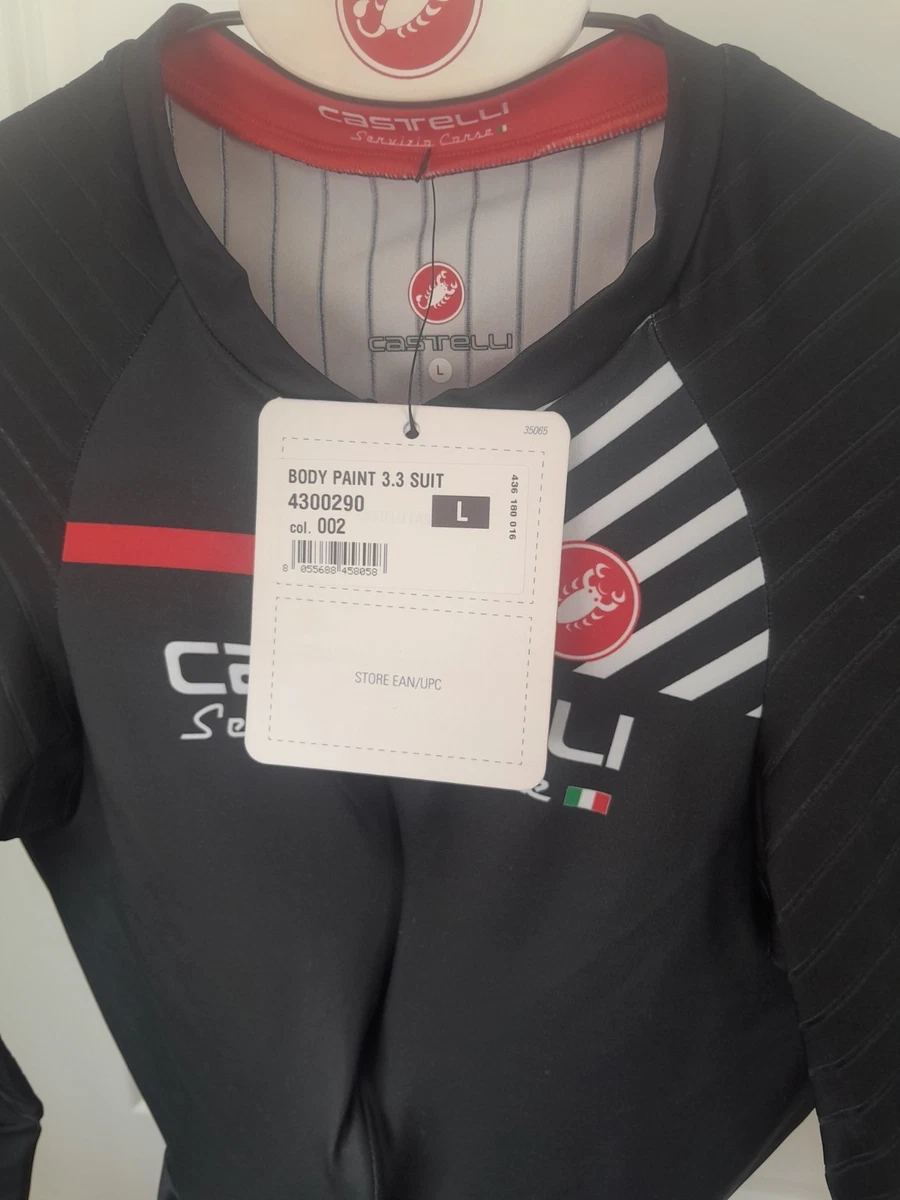 Traje Castelli para Hombres Pintura Corporal 3.3 Aero Velocidad Carretera Carrera Contrarreloj TT Grande Negro