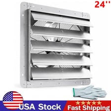 24 in Shutter Exhaust Fan Wall Mounted 3500 CFM Shop Vent Louver Fan for Attic