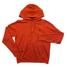 Polo Ralph Lauren Fleece Hoodie Pullover Pony Orange Mens Medium