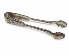 Antique Tiffany & Co Sterling Silver Sugar Tongs Floral Pattern