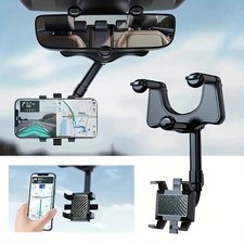 Car Rear View Mirror Phone Holder 360  Rotation Universal Mount Stand Clip Clamp