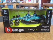 1:43 Bburago F1 AMR25 Fernando Alonso 14 Aramco Aston Martin Formula 1 Racing