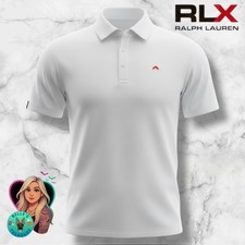 RLX Ralph Lauren Medium White Performance Golf Polo Shirt Short Sleeve Wicking