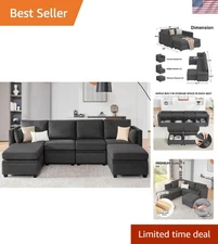 Modular Sectional Sofa with Storage, U Shaped Sectional Couch for Living Room...