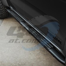 VW Amarok 2023- Black Oval Side Bars with Tread Plates