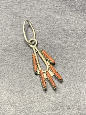STERLING SILVER 925 Lot Necklace Pendant L80 Zuni Bear Claw Needle Point Coral
