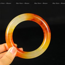 Bracciale in giadeite giallo ghiaccio naturale 60 mm Myanmar grado AAA bracciale con pietre di giada