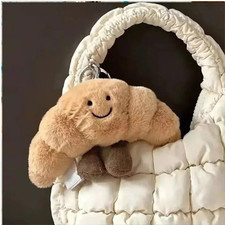 Jelly cat CROISSANT BAG CHARM Soft Keychain Plush Kid birthday gift with Bag tag