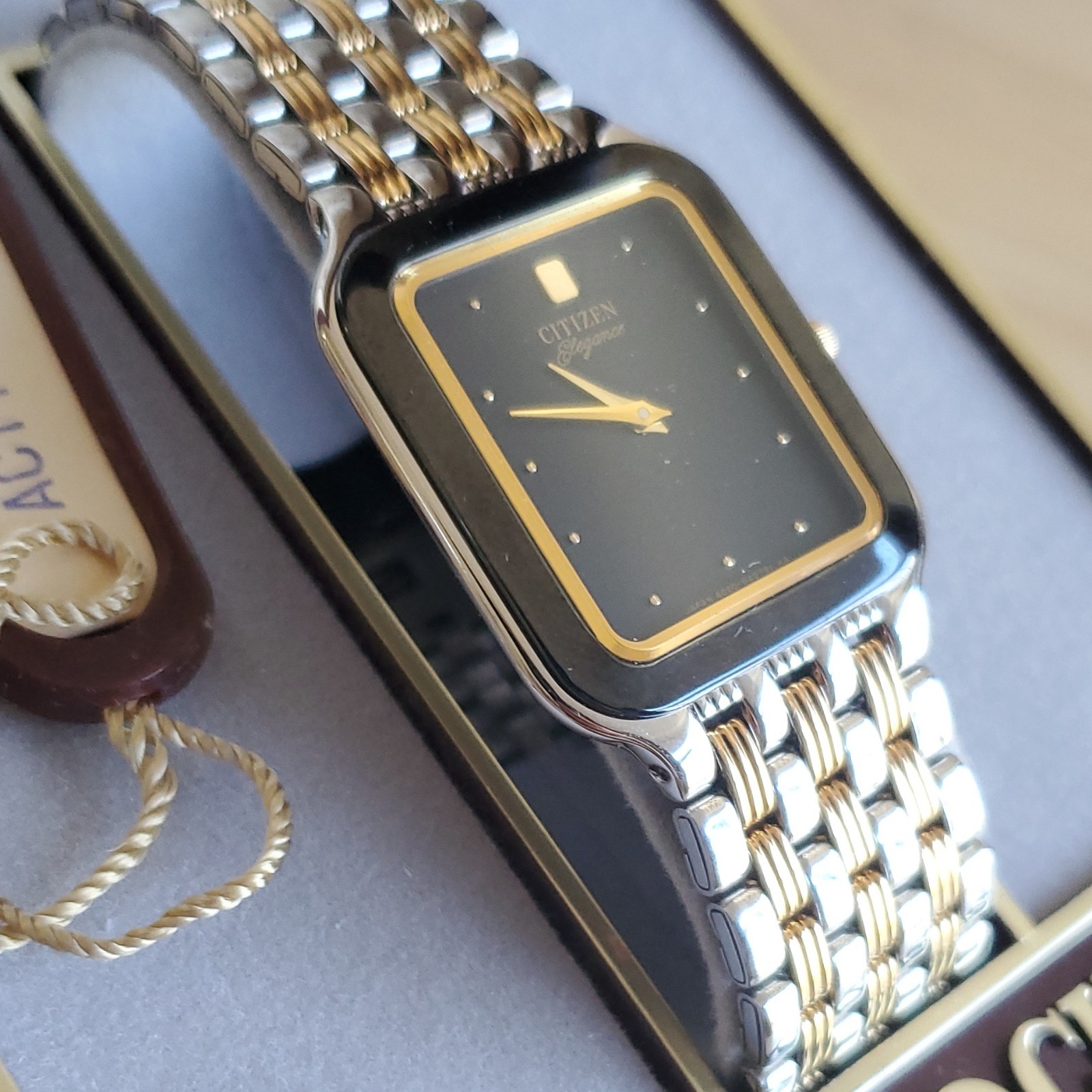 Citizen Elegance Rectangle Quartz Watch Black Dia… - image 2