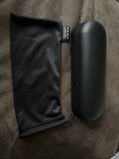 Oakley Black Leather Pill Clamshell Sunglasses/Eyeglasses Hard Case W/ Pouch