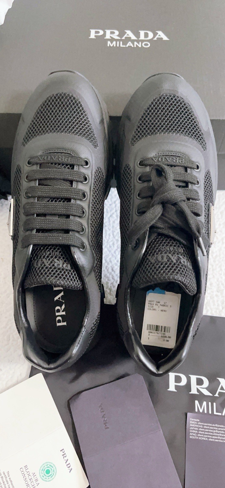 $1170 PRADA Men’s Prax 2.0 Fabric Sneakers Black Size 8 / US 9 thumbnail 14