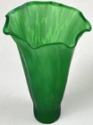 Green Lily Lamp Shade Tiffany Style Small 1.25" Fit Vtg Tulip Glass Flower Decor