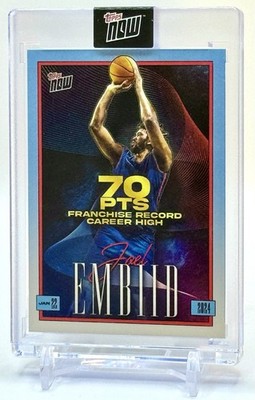 2023-24 Topps Now Joel Embiid 70 Pts Franchise Record Career High Refractor #JE1